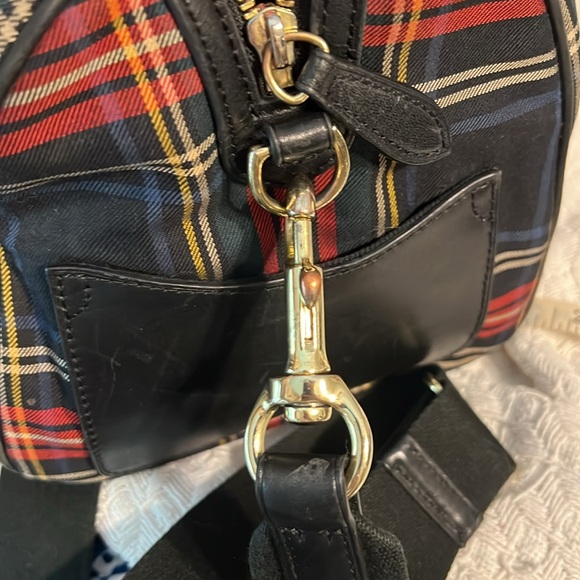 Polo Ralph Lauren Tartan Plaid Duffle Crossbody Satchel Boston Shoulder Bag - Picture 11 of 11